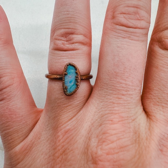Size 6 Opal and copper electro formed ring - Picture 4 of 4